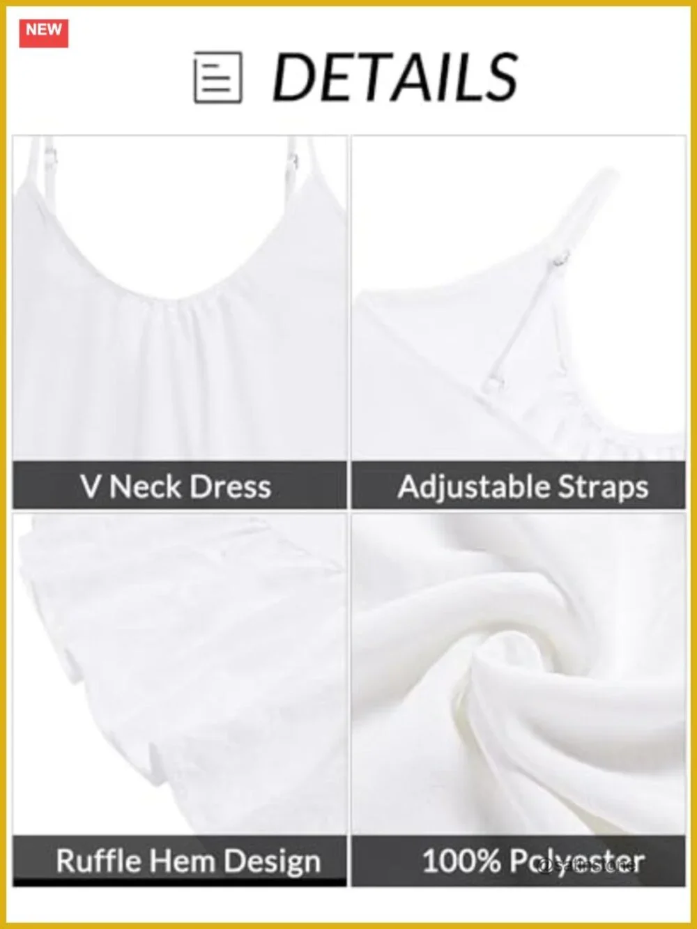 Women Beach Cover Up Dress Spaghetti Strap Ruffle Hem Summer Sundress